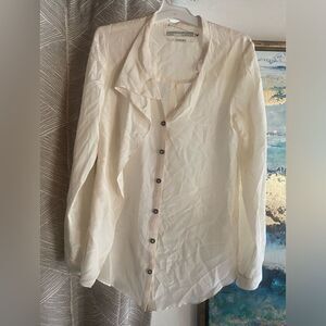 All Saints Womens Beige 100% Silk Shirt Long Sleeve Size US 4